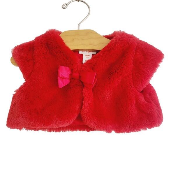 Cat & Jack 0/3M red soft jacket - Picture 1 of 3